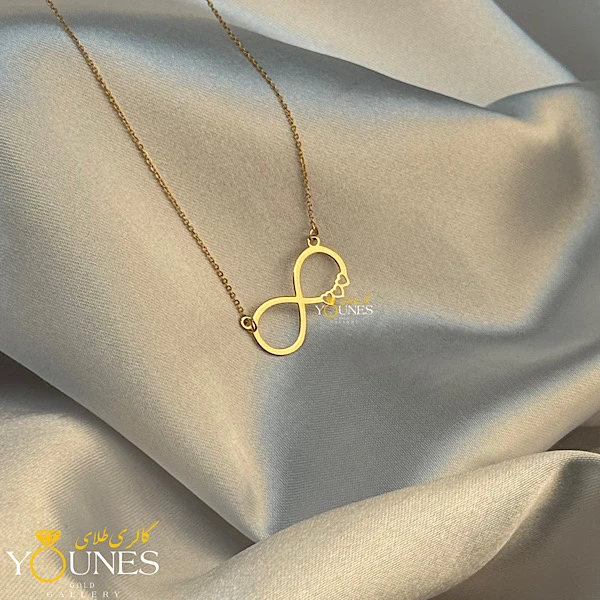 گردنبند بینهایت قلبی طلا